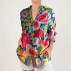 Vibrantia  - Vibrant Floral Boho Blouse Casual Daytime Wear