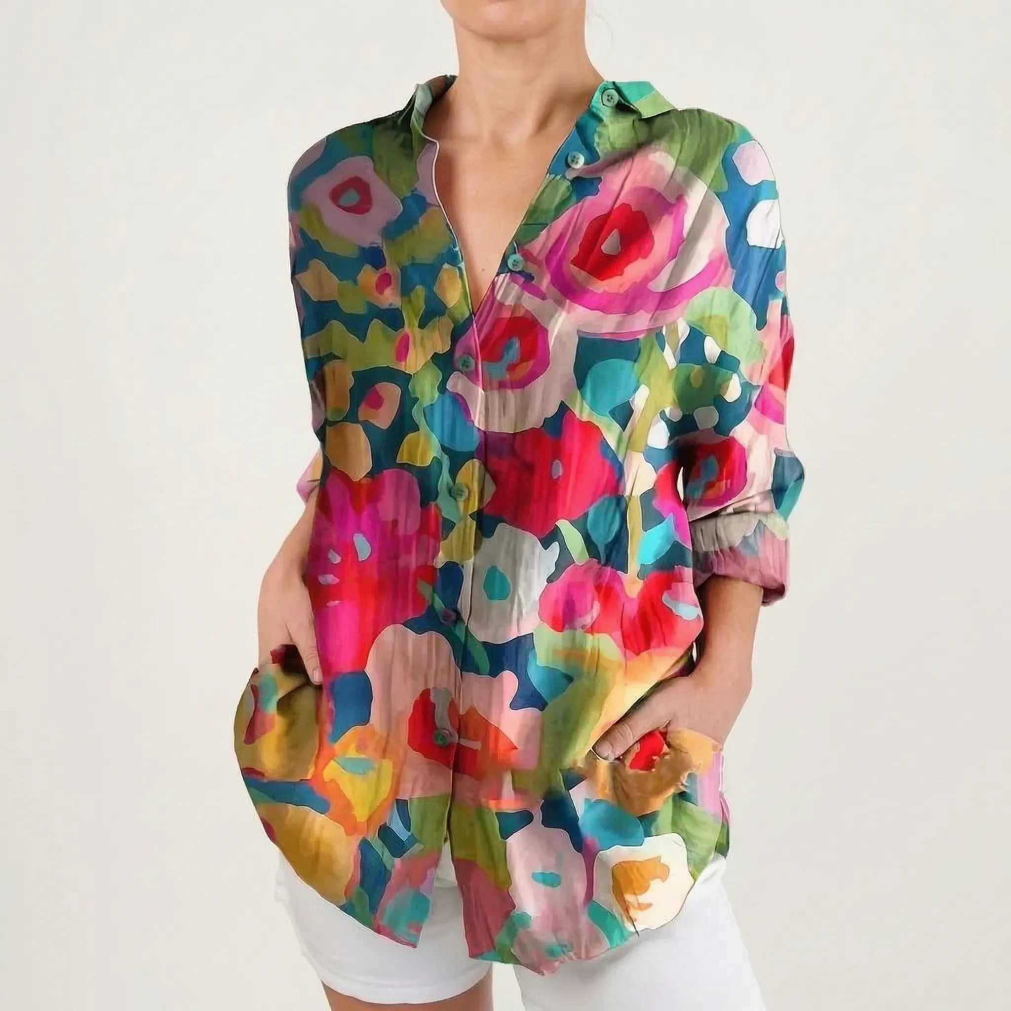Vibrantia  - Vibrant Floral Boho Blouse Casual Daytime Wear