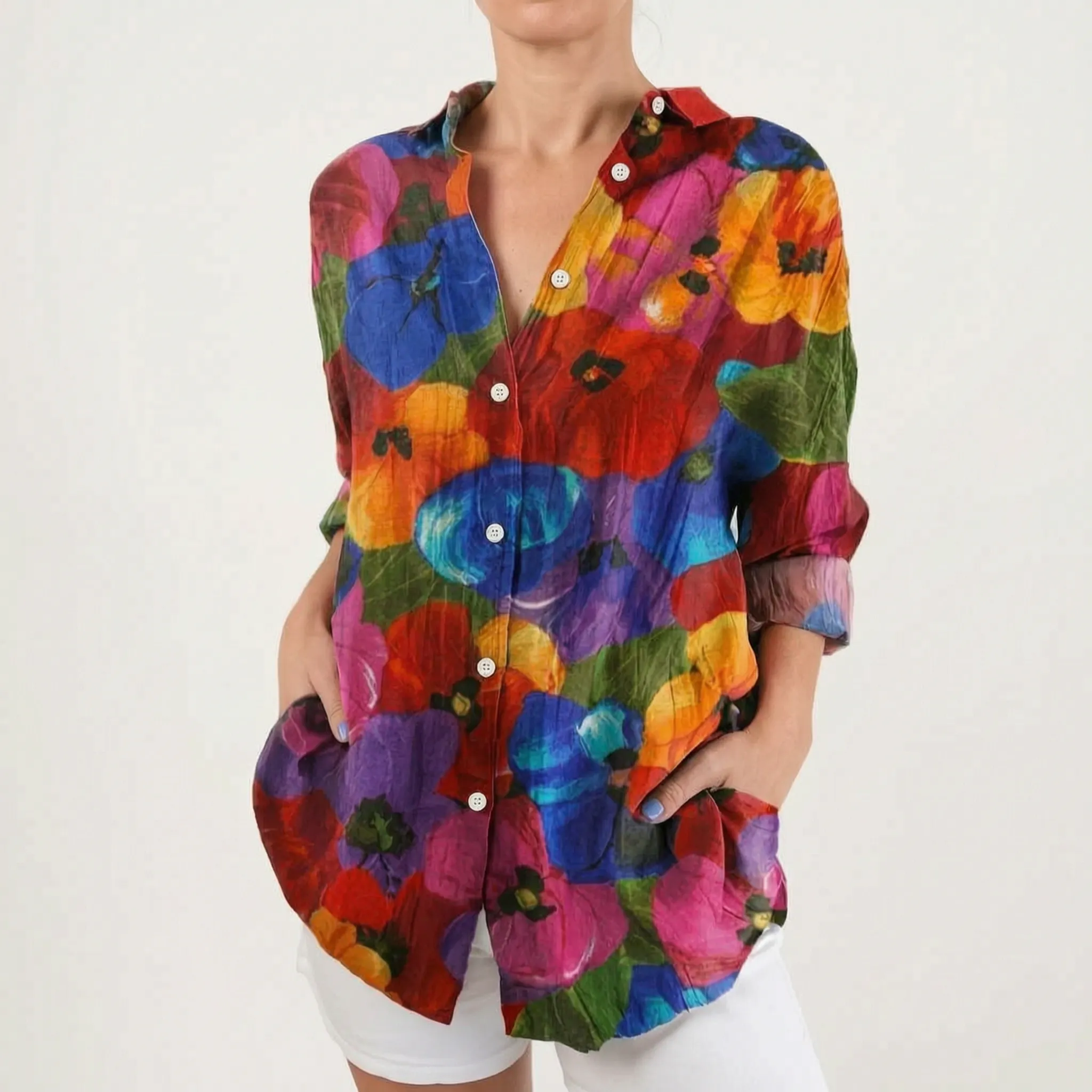 Vibrantia  - Vibrant Floral Boho Blouse Casual Daytime Wear
