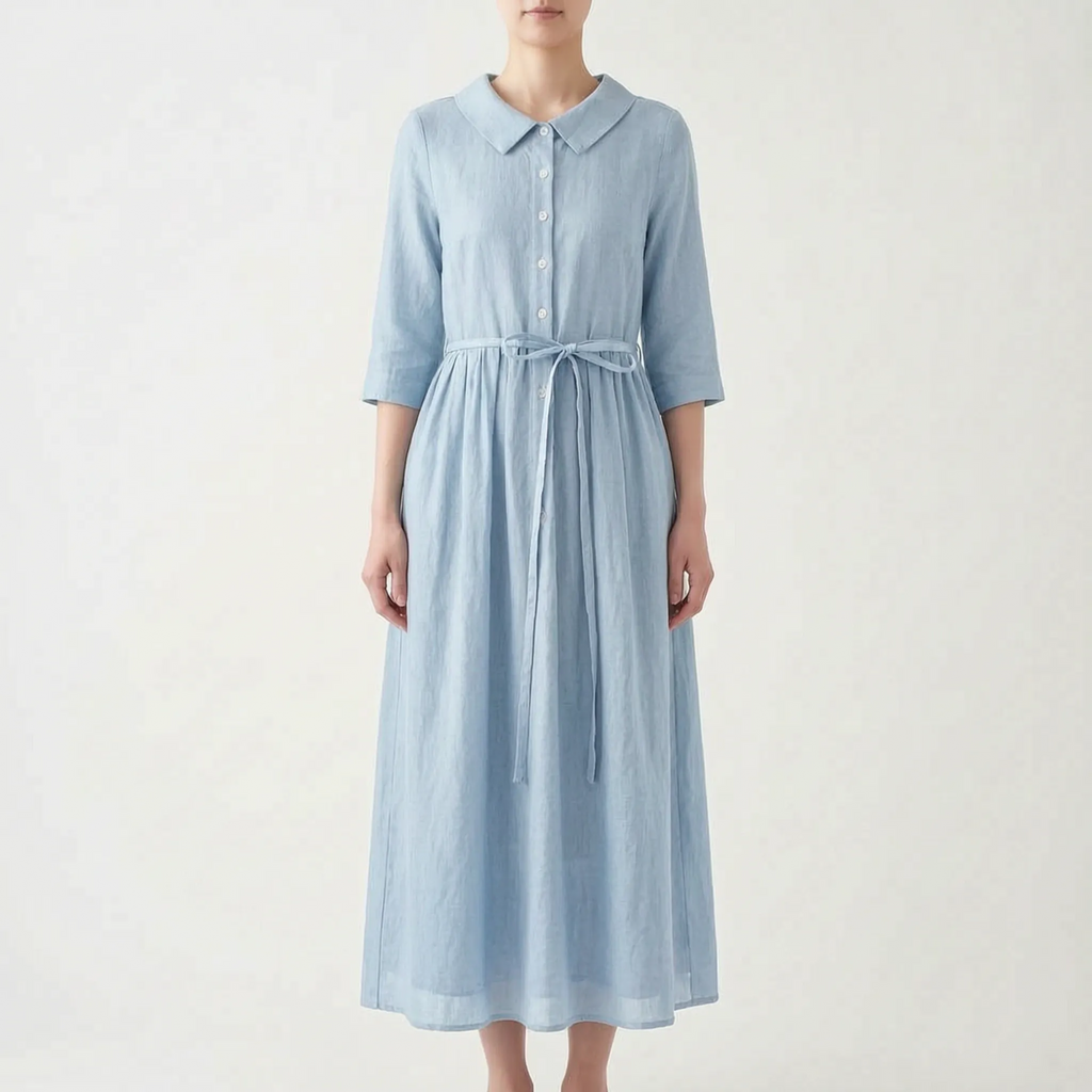 Vistina  - Collared Ladies Summer Maxi Dress Casual Daytime Wear
