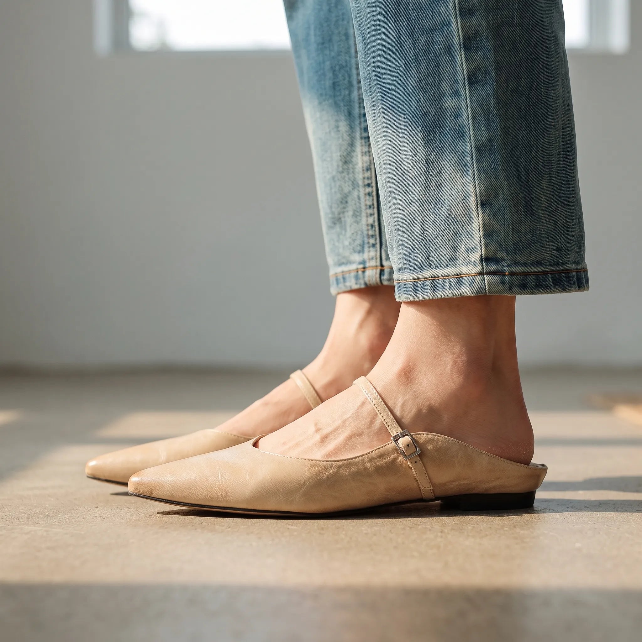 Vittara  - Pointed Toe Flat Mules Office Wear