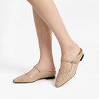Vittara  - Pointed Toe Flat Mules Office Wear