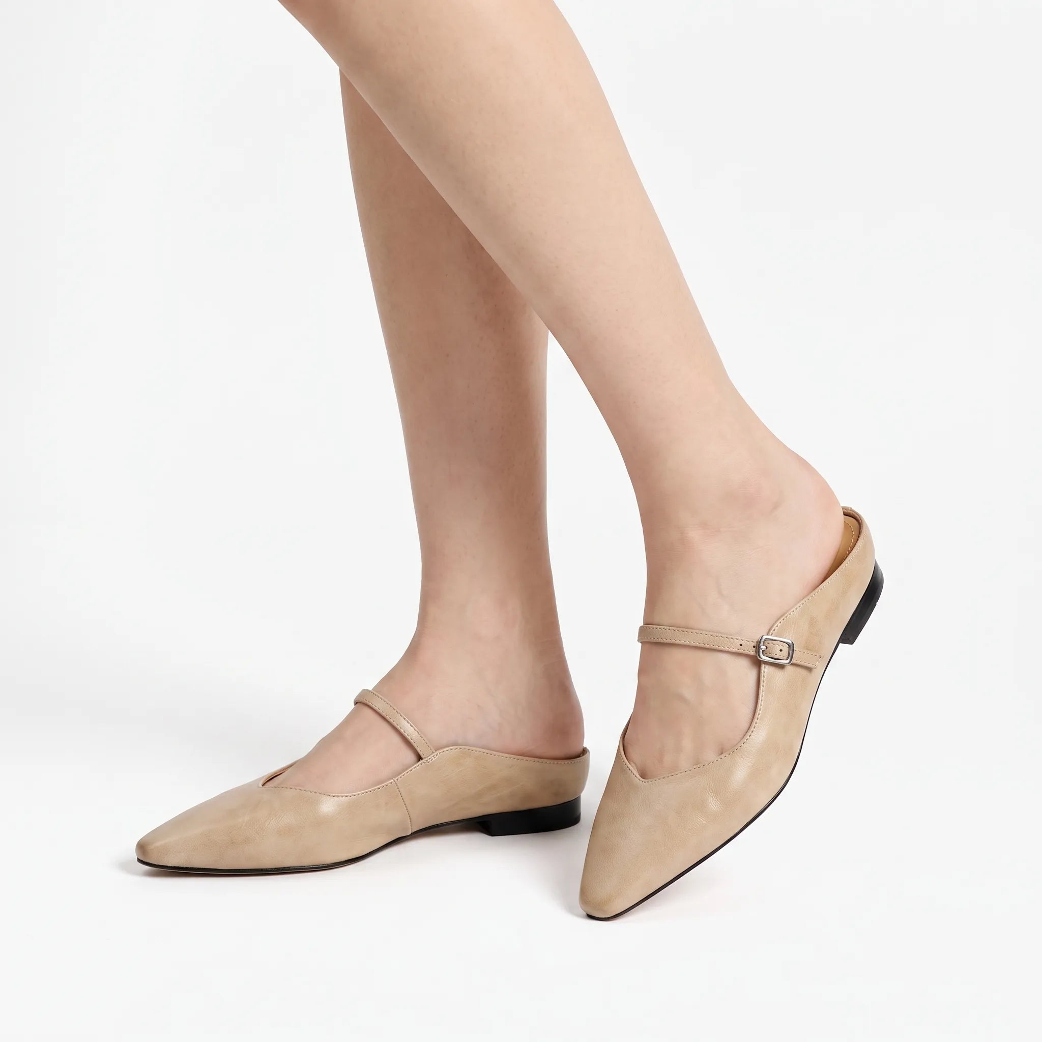 Vittara  - Pointed Toe Flat Mules Office Wear