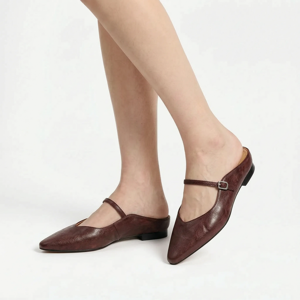 Vittara  - Pointed Toe Flat Mules Office Wear