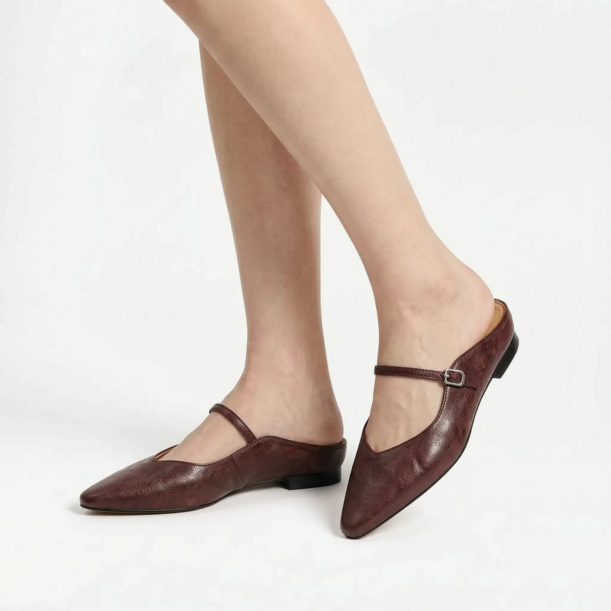 Vittara  - Pointed Toe Flat Mules Office Wear