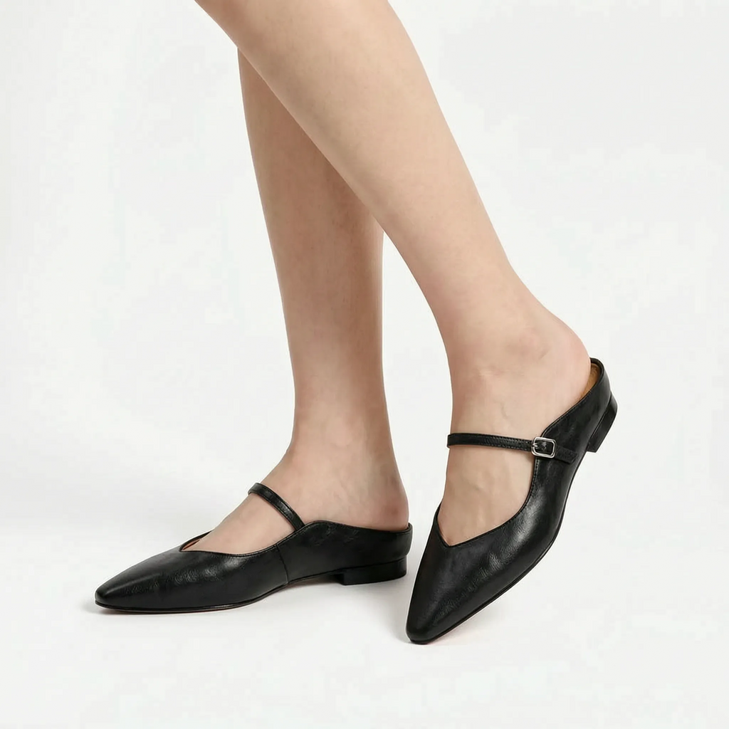 Vittara  - Pointed Toe Flat Mules Office Wear