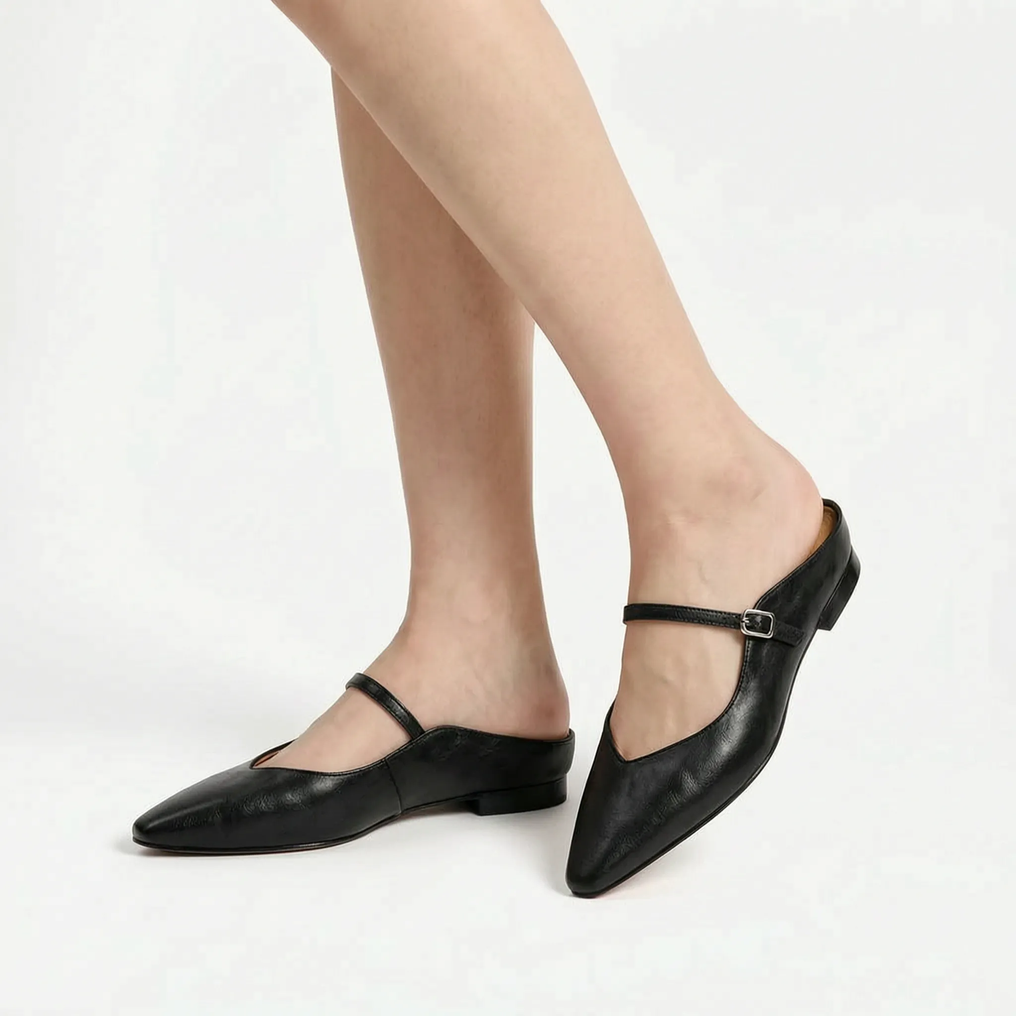 Vittara  - Pointed Toe Flat Mules Office Wear