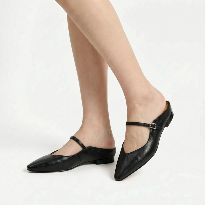 Vittara  - Pointed Toe Flat Mules Office Wear
