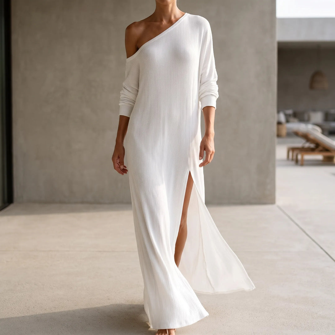 Vittoria  - One-Shoulder Long Sleeve Maxi Dress Summer Evenings