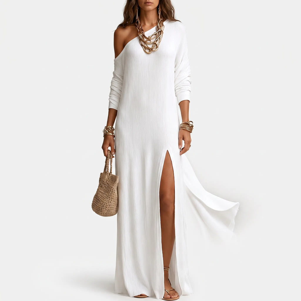 Vittoria  - One-Shoulder Long Sleeve Maxi Dress Summer Evenings