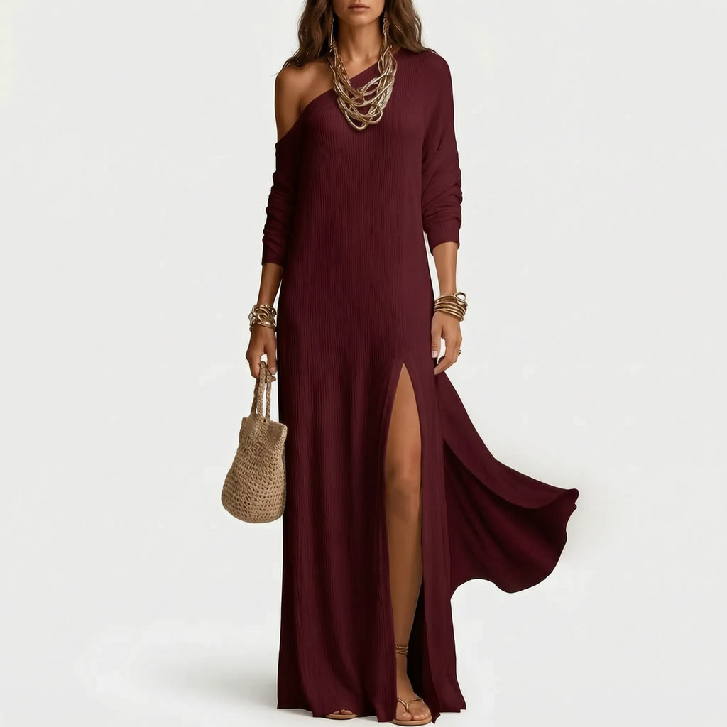 Vittoria  - One-Shoulder Long Sleeve Maxi Dress Summer Evenings