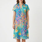 Vivellia  - Ladies Floral Short Sleeve Summer Dress Summer Garden Parties