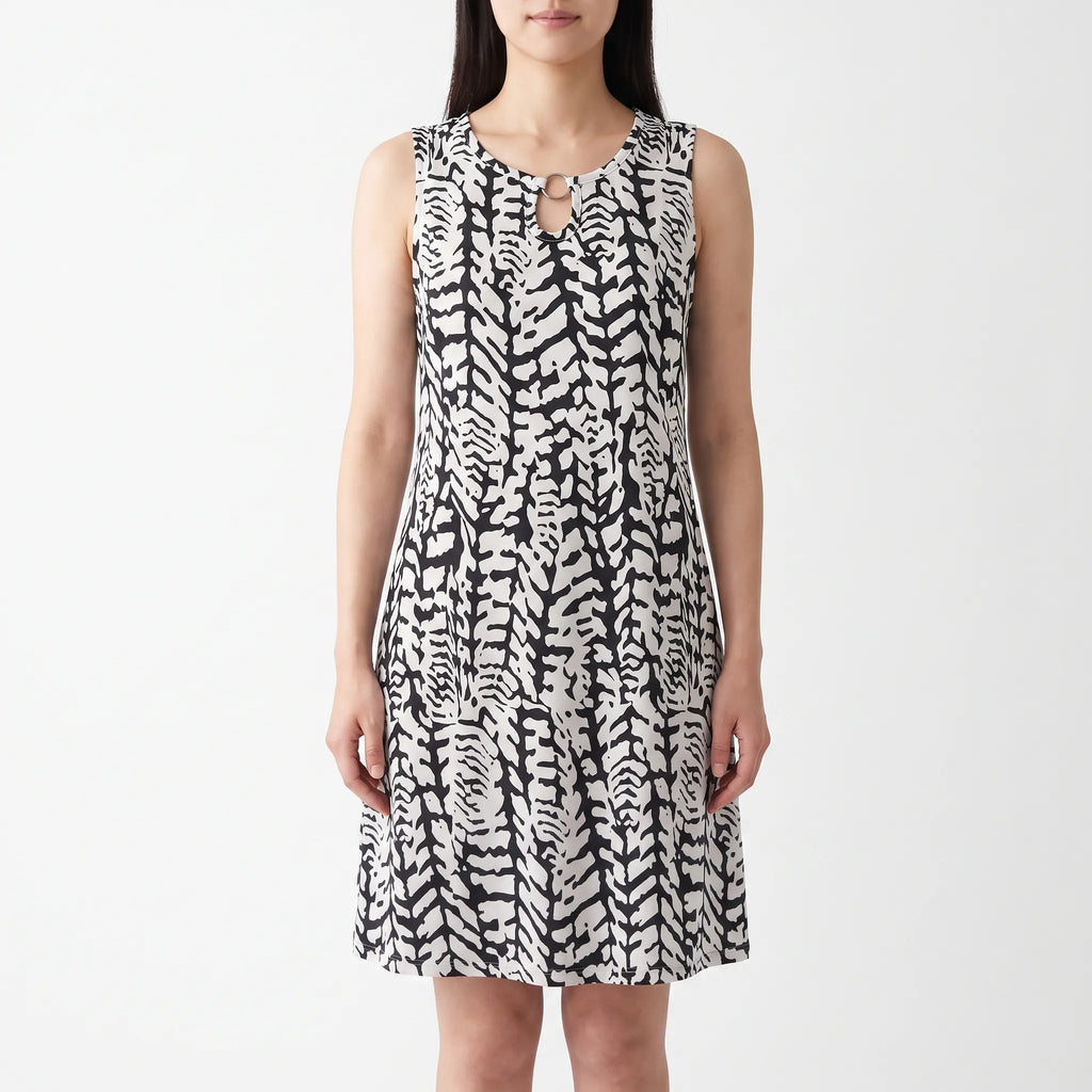 Vivera  - Sleeveless Abstract Print Summer Ladies Dress Casual Daytime Outings
