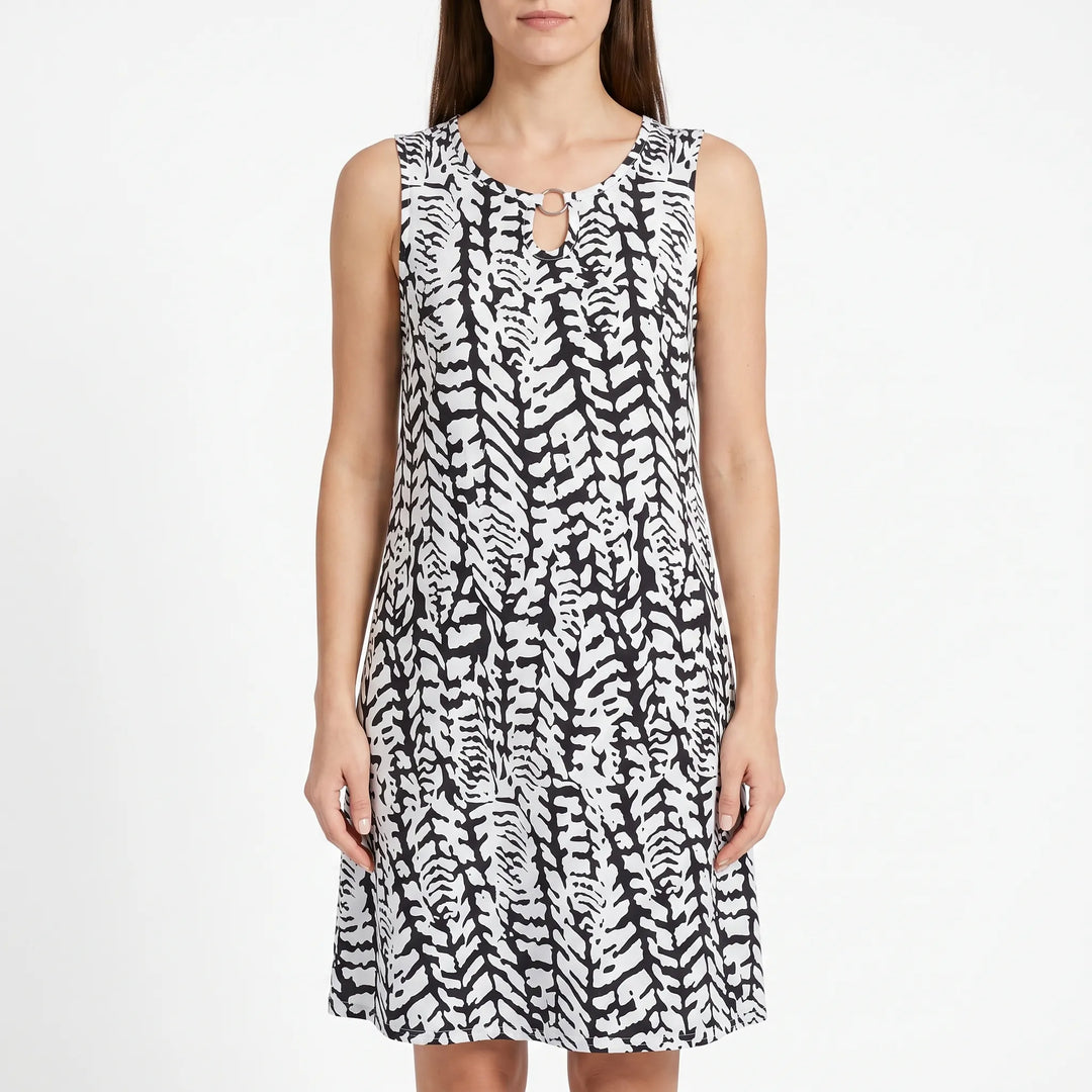 Vivera  - Sleeveless Abstract Print Summer Ladies Dress Casual Daytime Outings