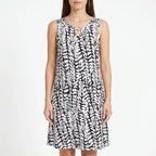 Vivera  - Sleeveless Abstract Print Summer Ladies Dress Casual Daytime Outings