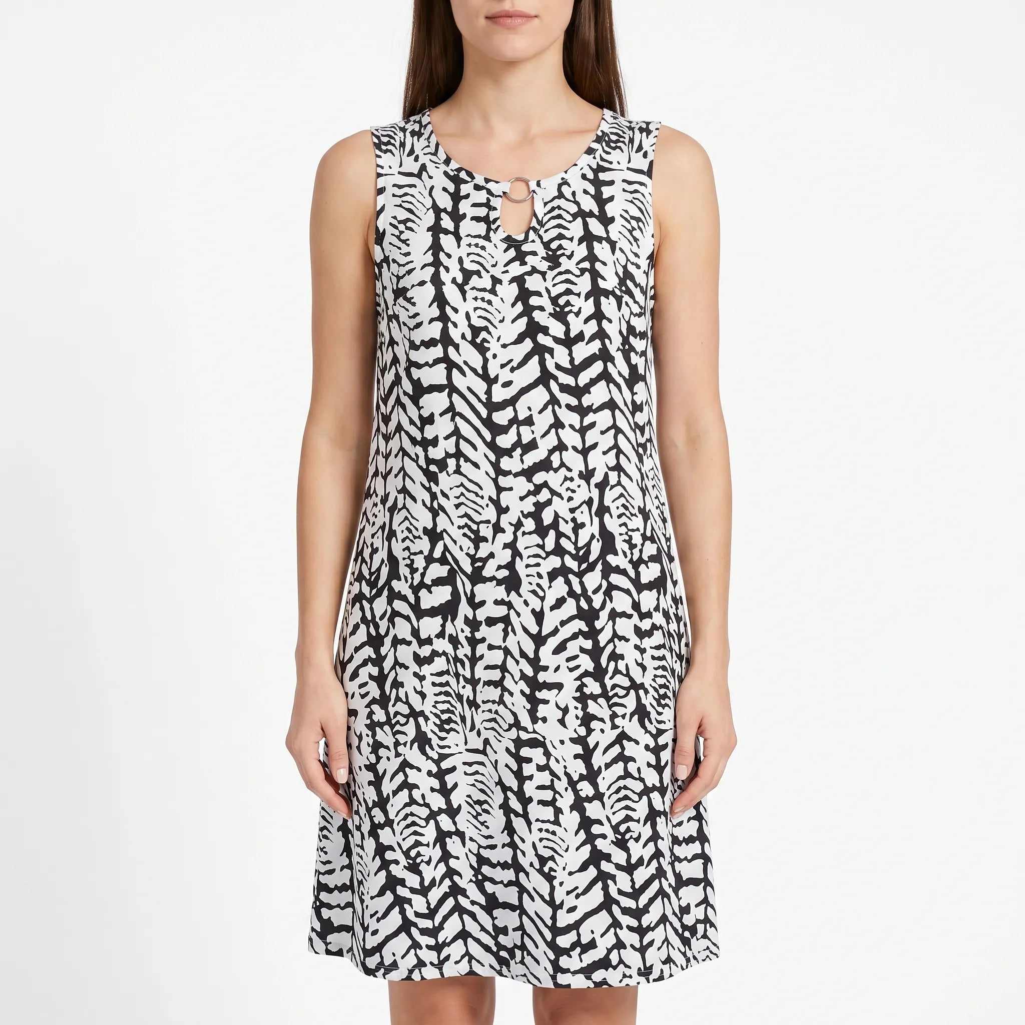 Vivera  - Sleeveless Abstract Print Summer Ladies Dress Casual Daytime Outings