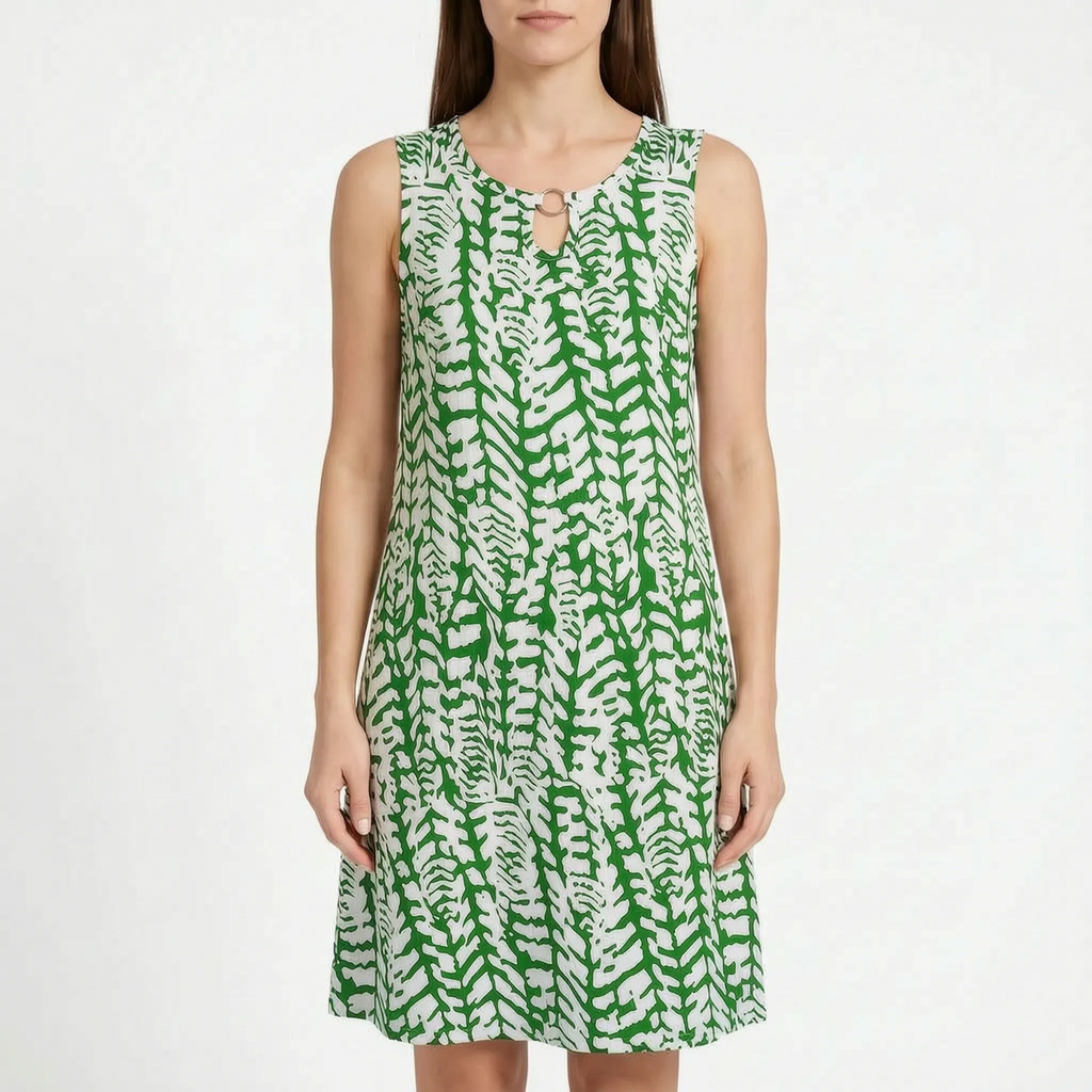 Vivera  - Sleeveless Abstract Print Summer Ladies Dress Casual Daytime Outings