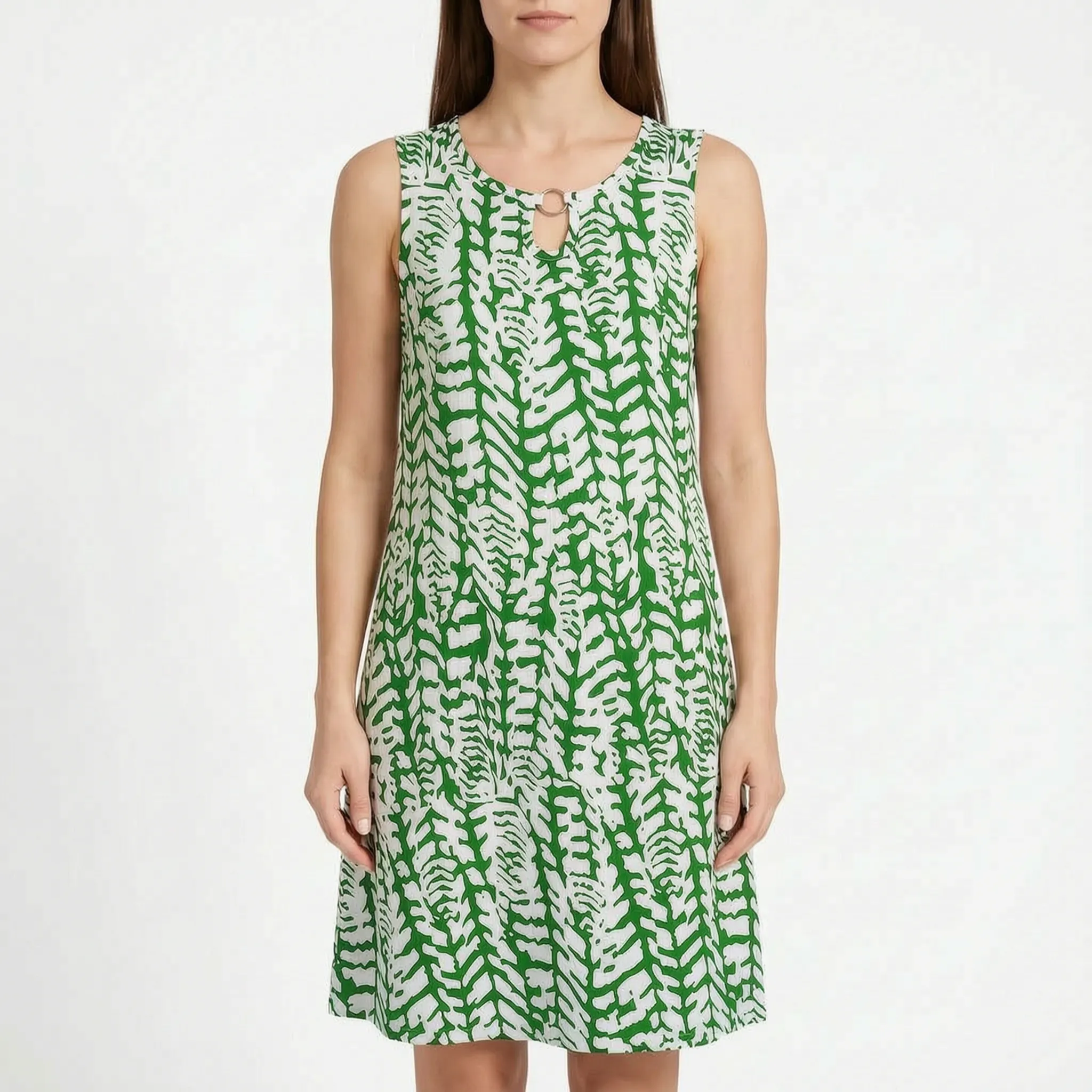 Vivera  - Sleeveless Abstract Print Summer Ladies Dress Casual Daytime Outings