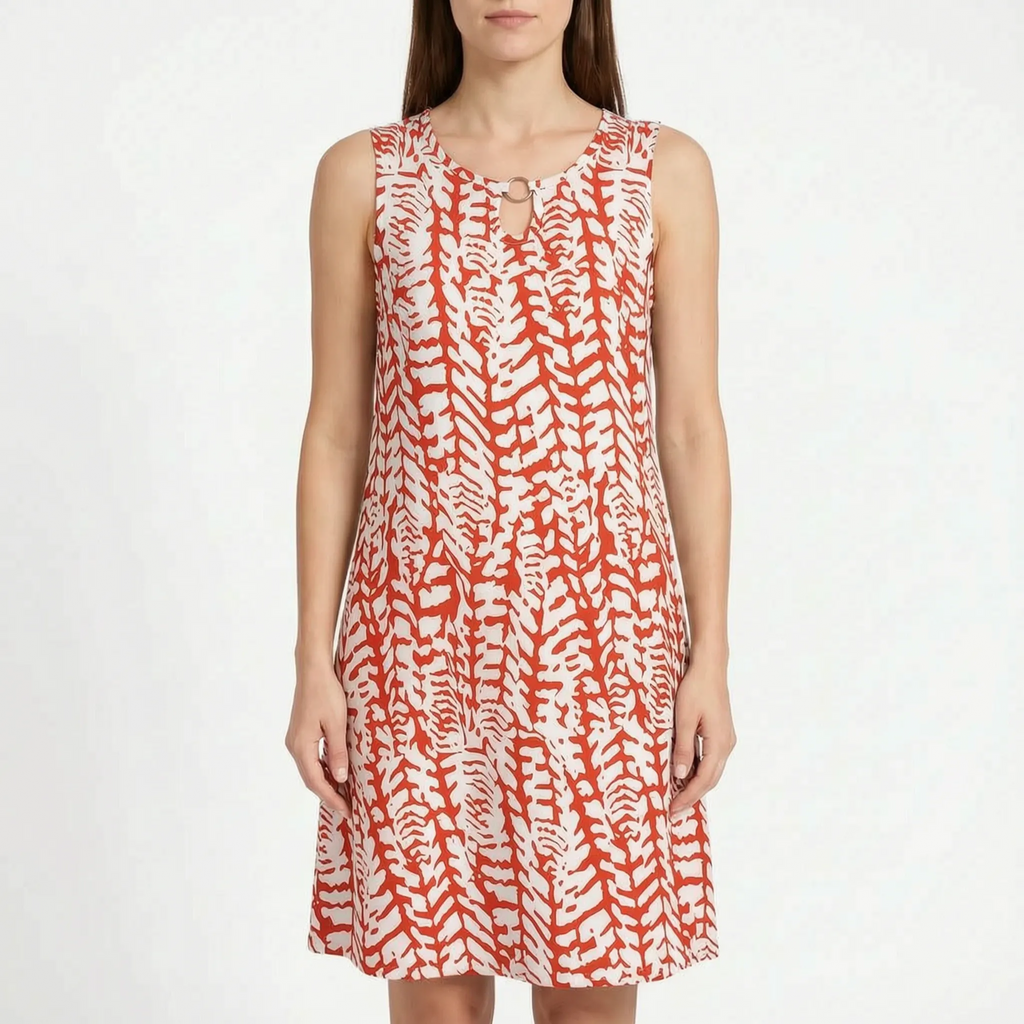 Vivera  - Sleeveless Abstract Print Summer Ladies Dress Casual Daytime Outings