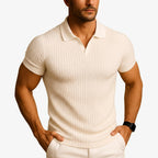 Vornic  - Slim Fit Ribbed Men's Polo Shirt Smart Casual Styling