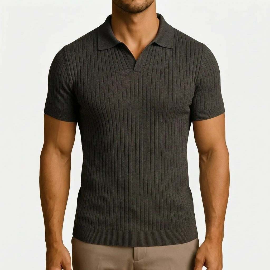 Vornic  - Slim Fit Ribbed Men's Polo Shirt Smart Casual Styling
