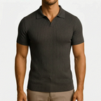 Vornic  - Slim Fit Ribbed Men's Polo Shirt Smart Casual Styling