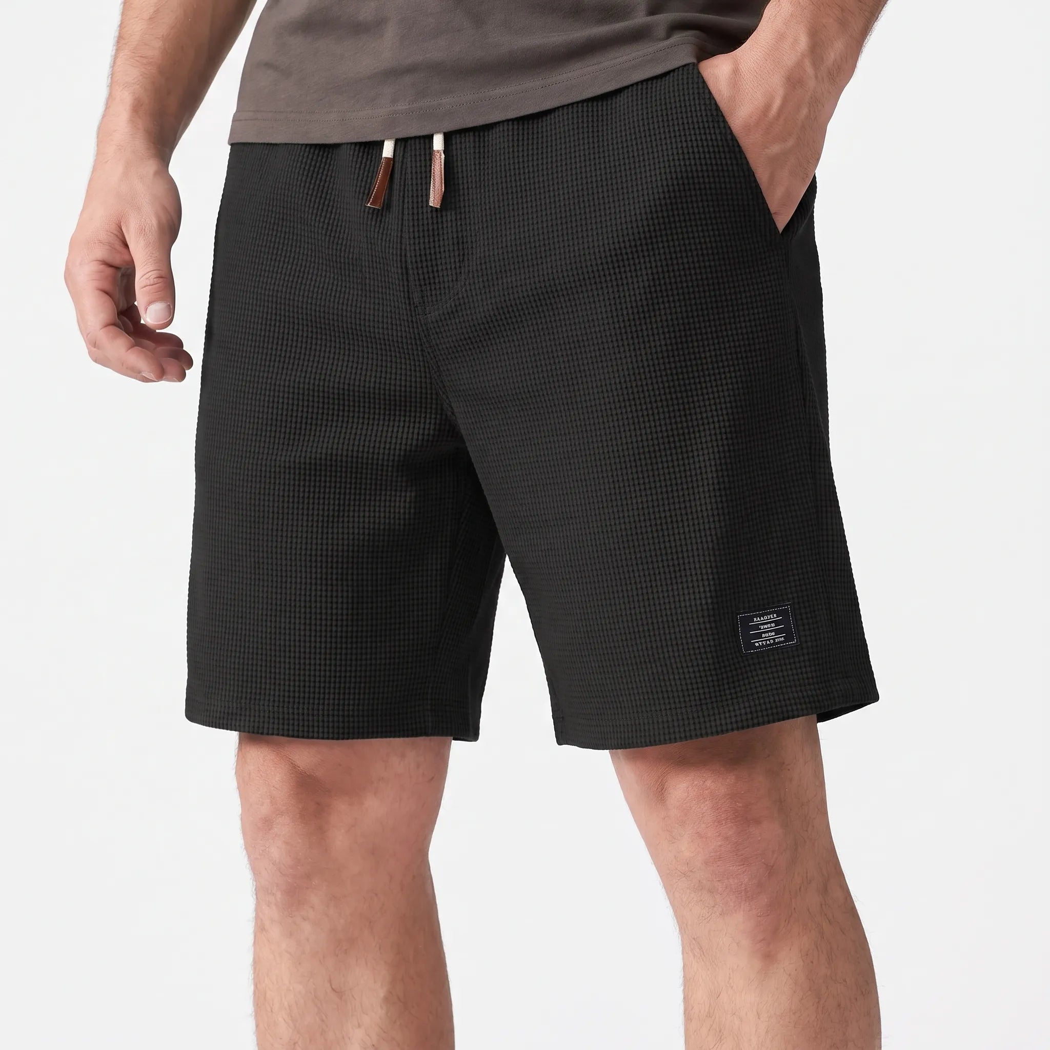 WaffleTide  - Men's Waffle Knit Shorts Casual Daytime Wear