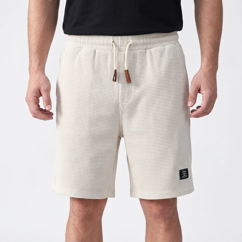 WaffleTide  - Men's Waffle Knit Shorts Casual Daytime Wear