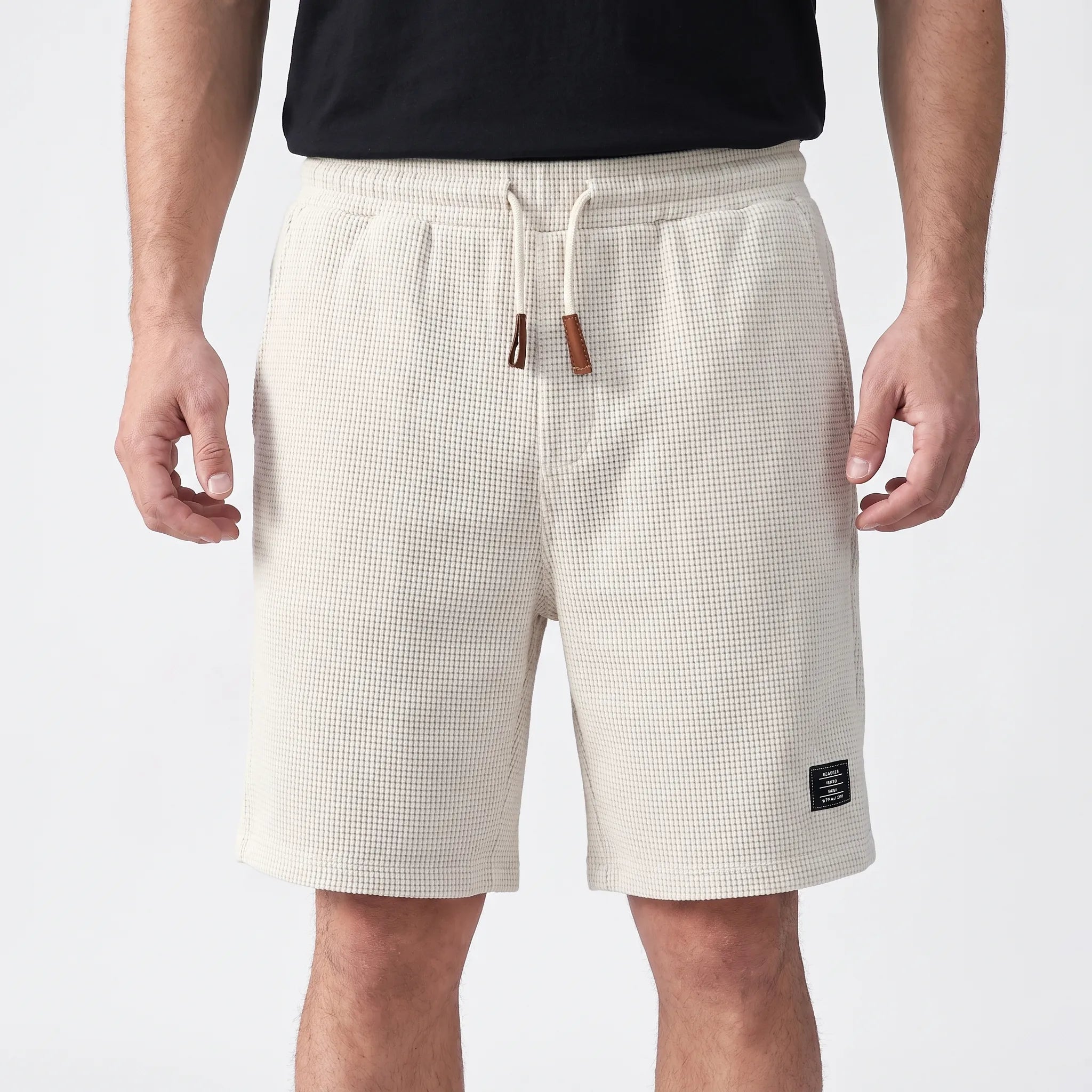 WaffleTide  - Men's Waffle Knit Shorts Casual Daytime Wear