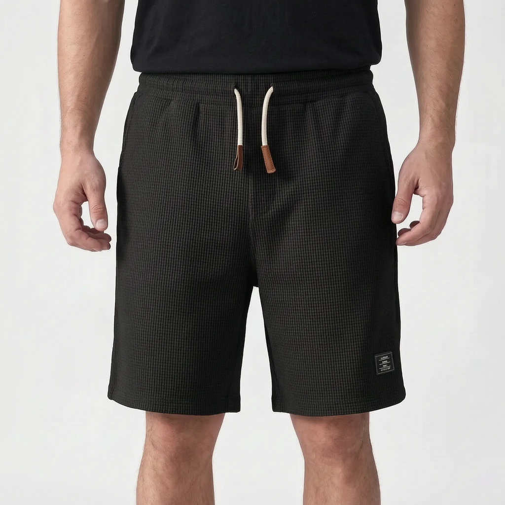 WaffleTide  - Men's Waffle Knit Shorts Casual Daytime Wear
