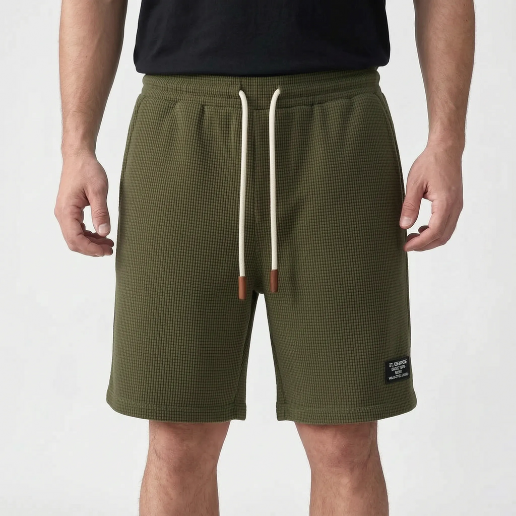 WaffleTide  - Men's Waffle Knit Shorts Casual Daytime Wear