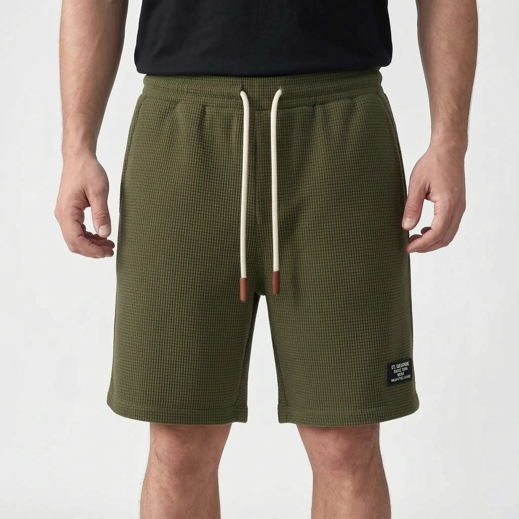 WaffleTide  - Men's Waffle Knit Shorts Casual Daytime Wear
