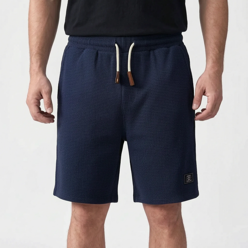 WaffleTide  - Men's Waffle Knit Shorts Casual Daytime Wear
