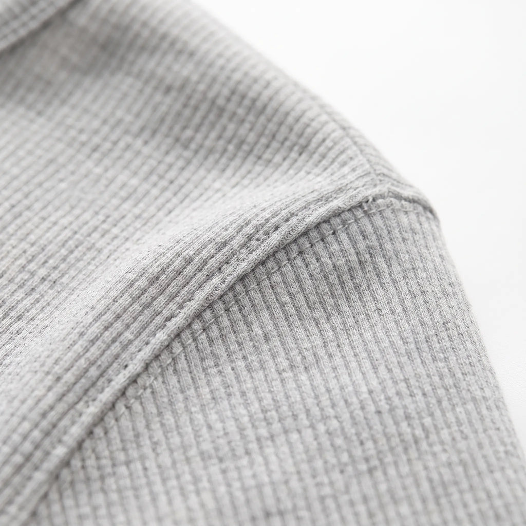 WaffleTrek  - Long Sleeve Waffle Knit Henley Shirt Casual Weekend Outings