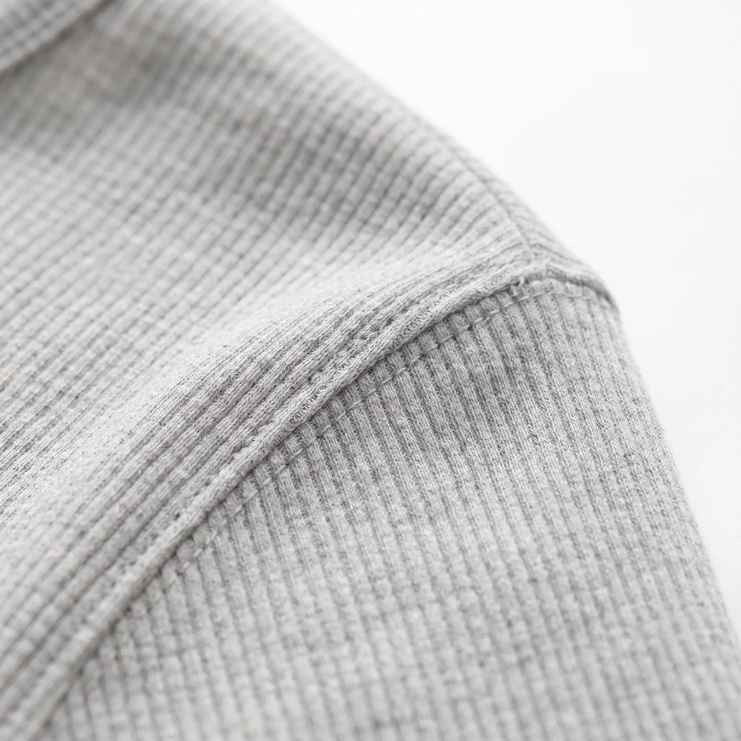 WaffleTrek  - Long Sleeve Waffle Knit Henley Shirt Casual Weekend Outings