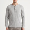 WaffleTrek  - Long Sleeve Waffle Knit Henley Shirt Casual Weekend Outings