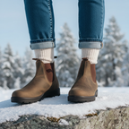 Women's pull-on Chelsea boots with elastic side panels