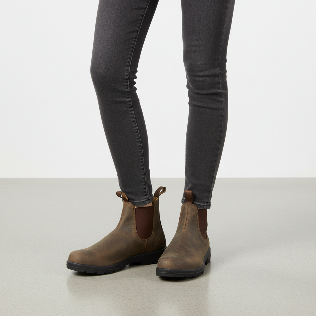 Women's pull-on Chelsea boots with elastic side panels
