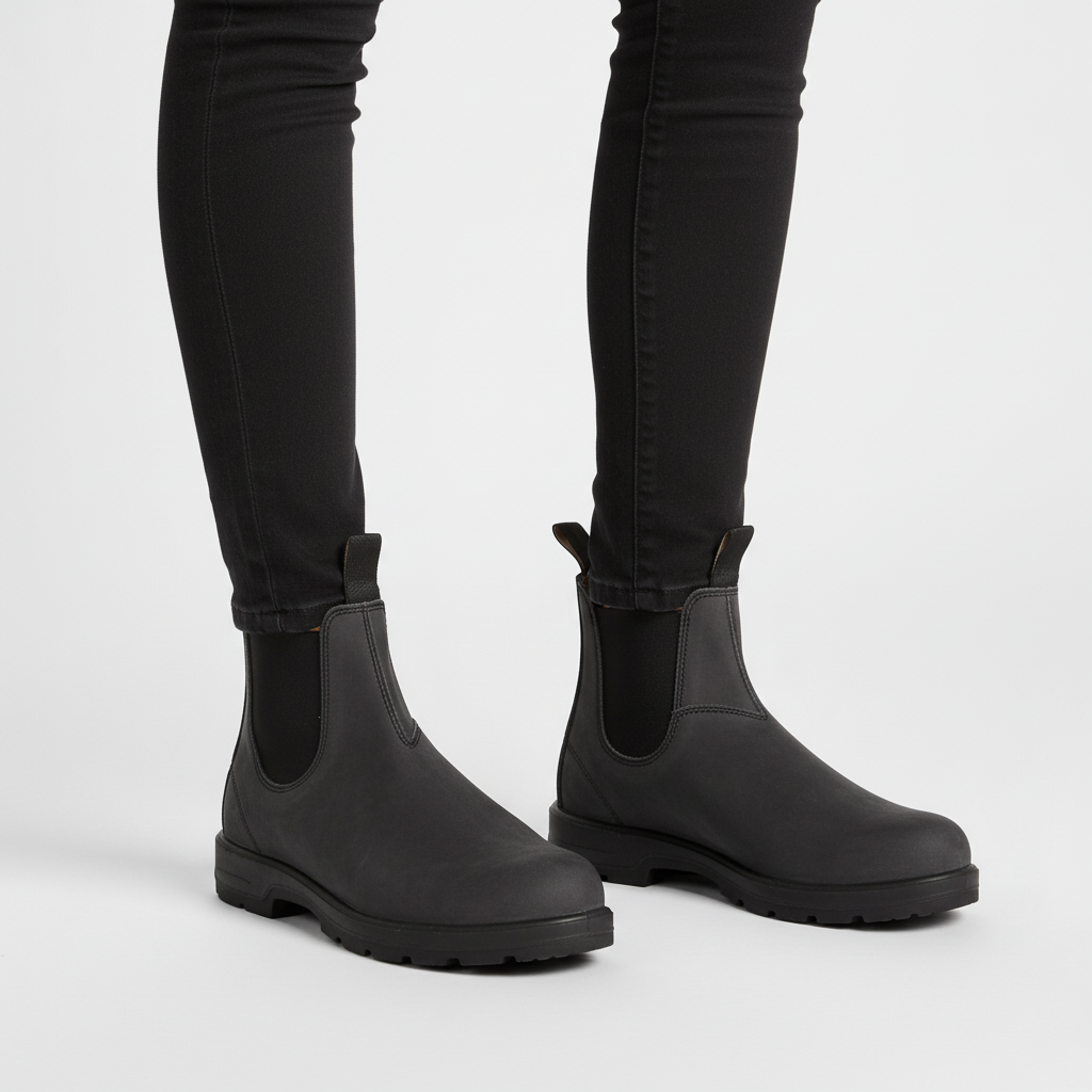 Women's pull-on Chelsea boots with elastic side panels