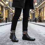 Men's crocodile-effect Chelsea ankle boots with side zips