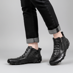 Men's crocodile-effect Chelsea ankle boots with side zips