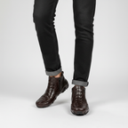 Men's crocodile-effect Chelsea ankle boots with side zips