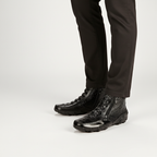 Men's crocodile-effect Chelsea ankle boots with side zips