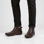 Men's crocodile-effect Chelsea ankle boots with side zips