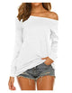 Women's long sleeve off-shoulder plain top