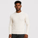 Men's cable knit crew neck jumper with long sleeves
