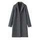 Women's longline coat with lapels and open front
