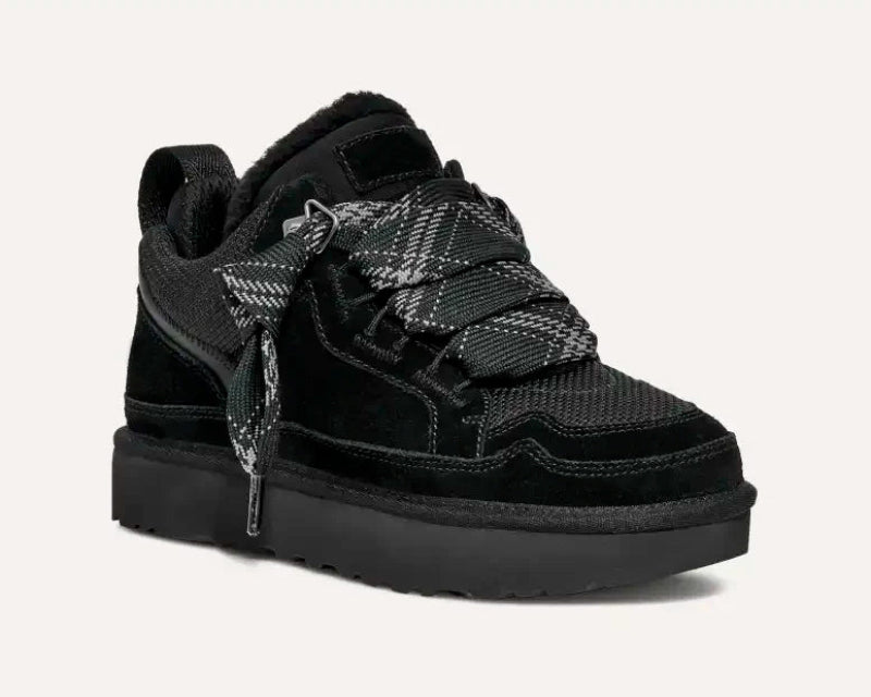 Women's lace-up ankle boots with padded collars and low heels