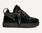 Women's lace-up ankle boots with padded collars and low heels