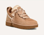 Women's lace-up ankle boots with padded collars and low heels